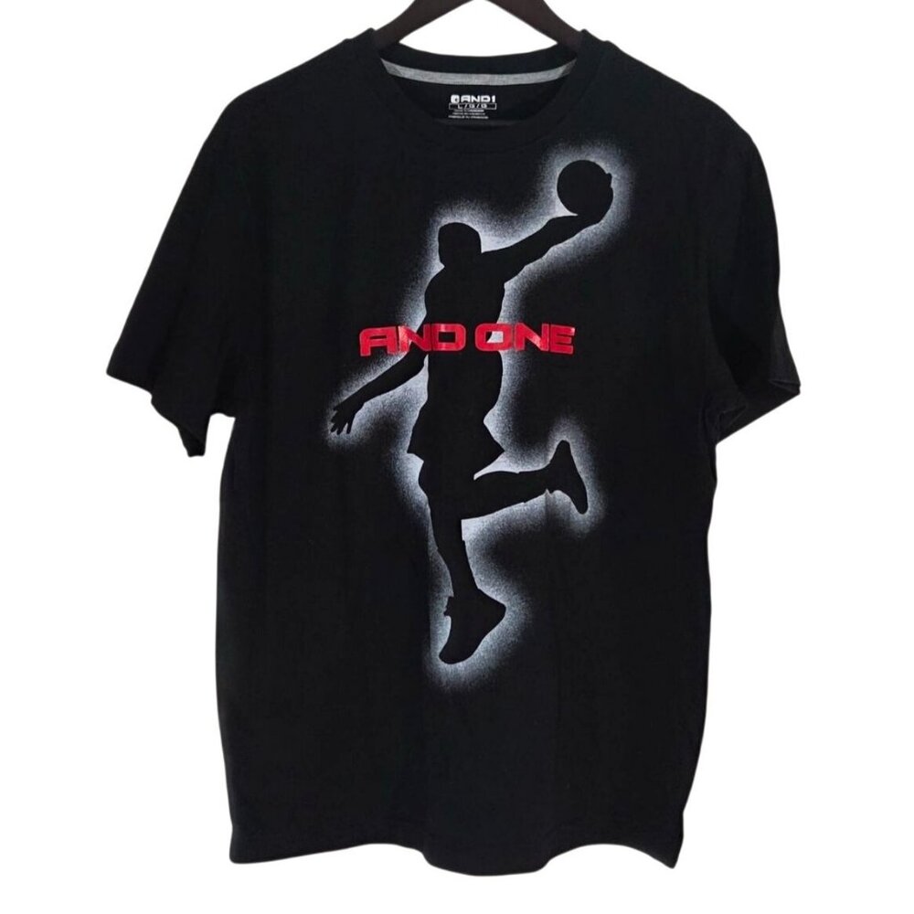 And1 Mens Black Basketball Graphic T-Shirt Large Cotton Blend
